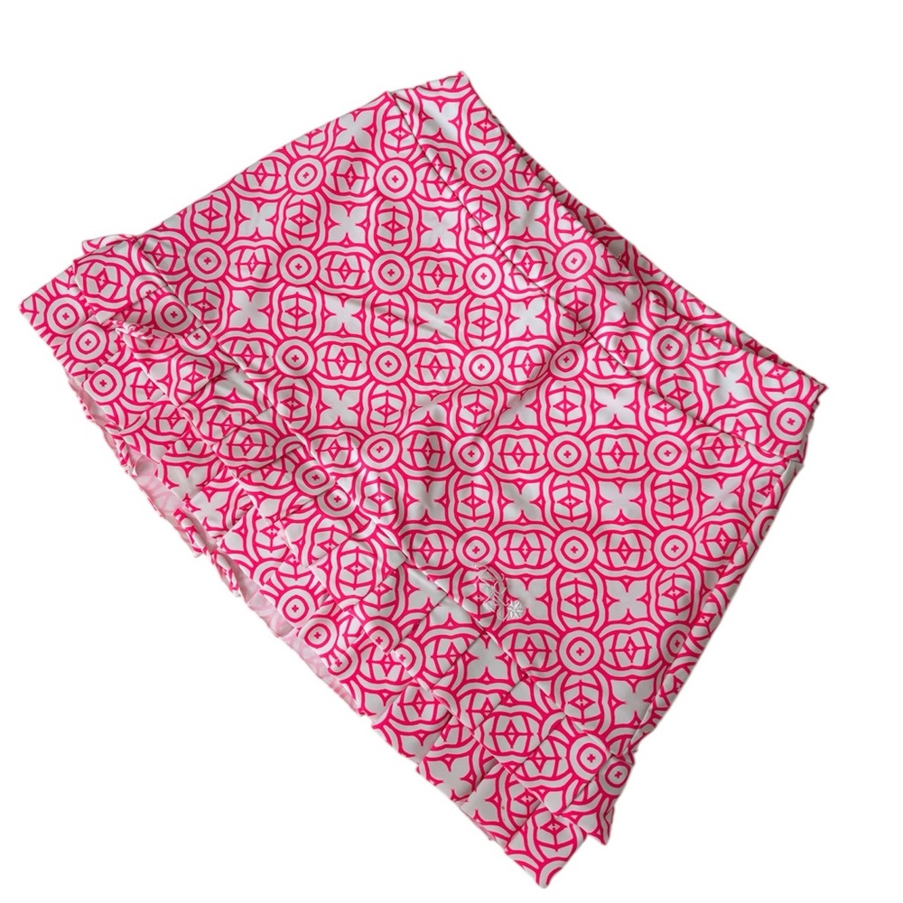 TZU TZU Pink and White Geo/Floral Sport Skort Size Medium